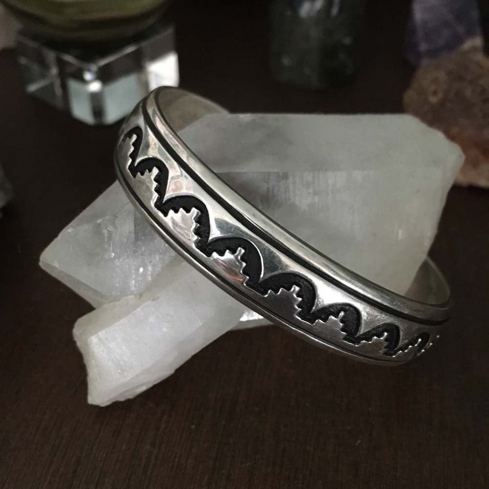 Signed Tommy Singer cuff bracelet Navajo sterling